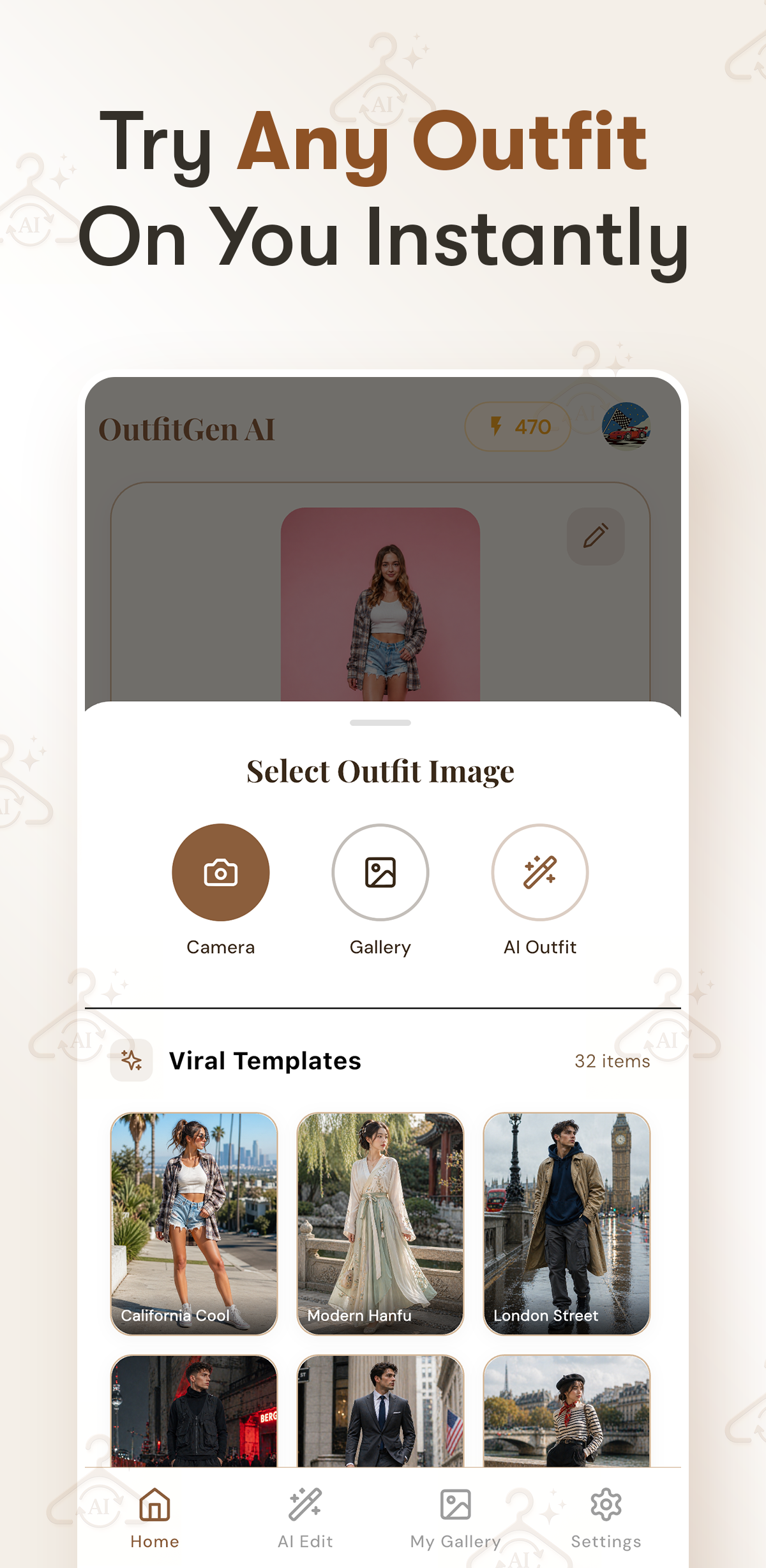 One click generates 6 amazing outfit looks