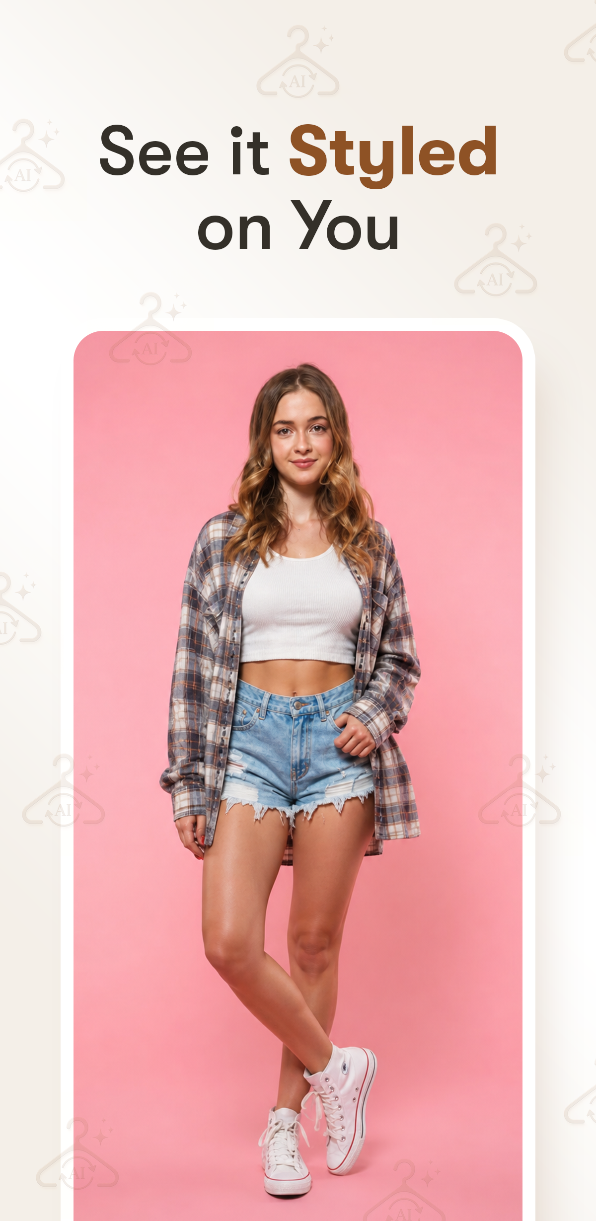Realistic outfit editor with before and after slider