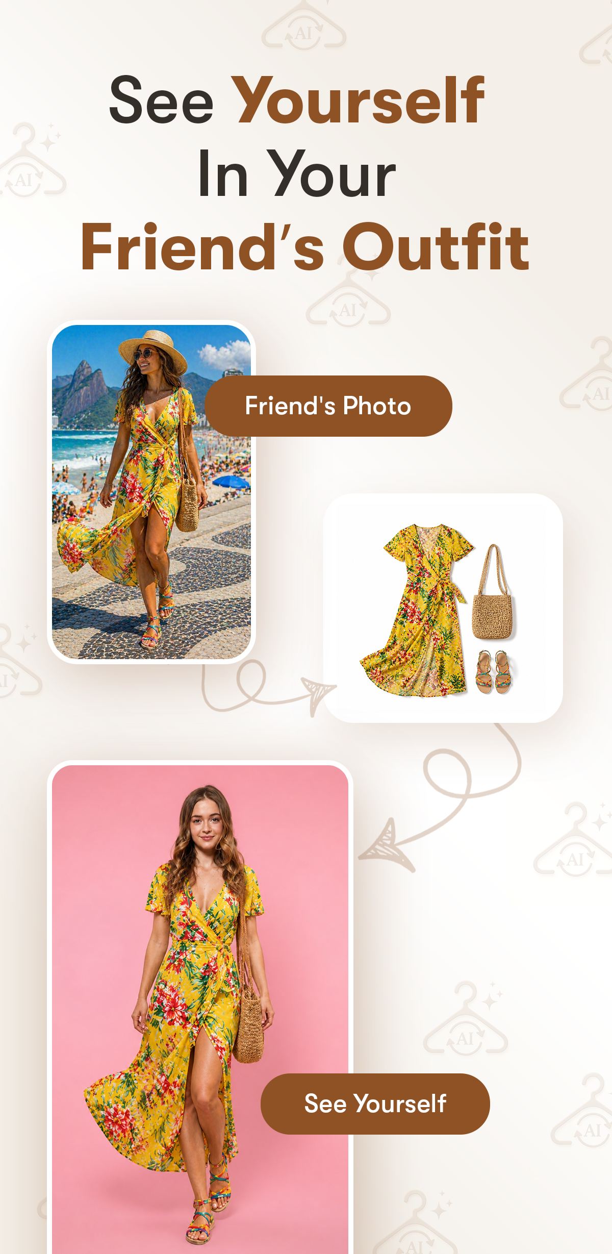 App home screen with viral templates